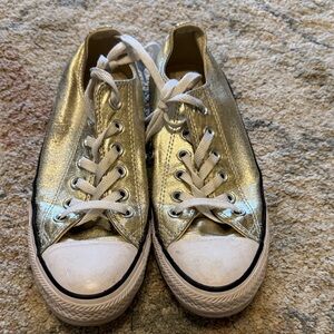 Converse Gold and White Sneakers